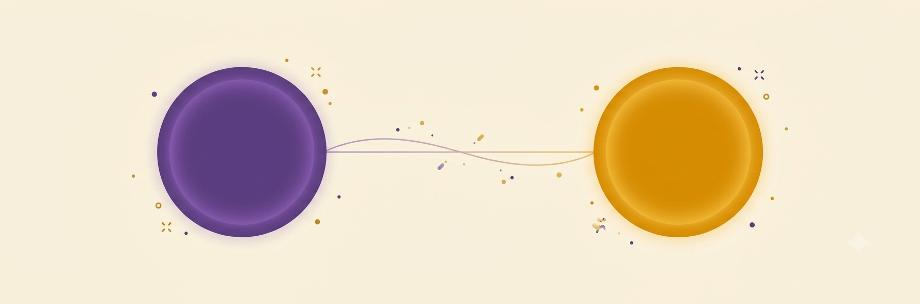 Two glowing orbs of light in balance, representing a thoughtful comparison